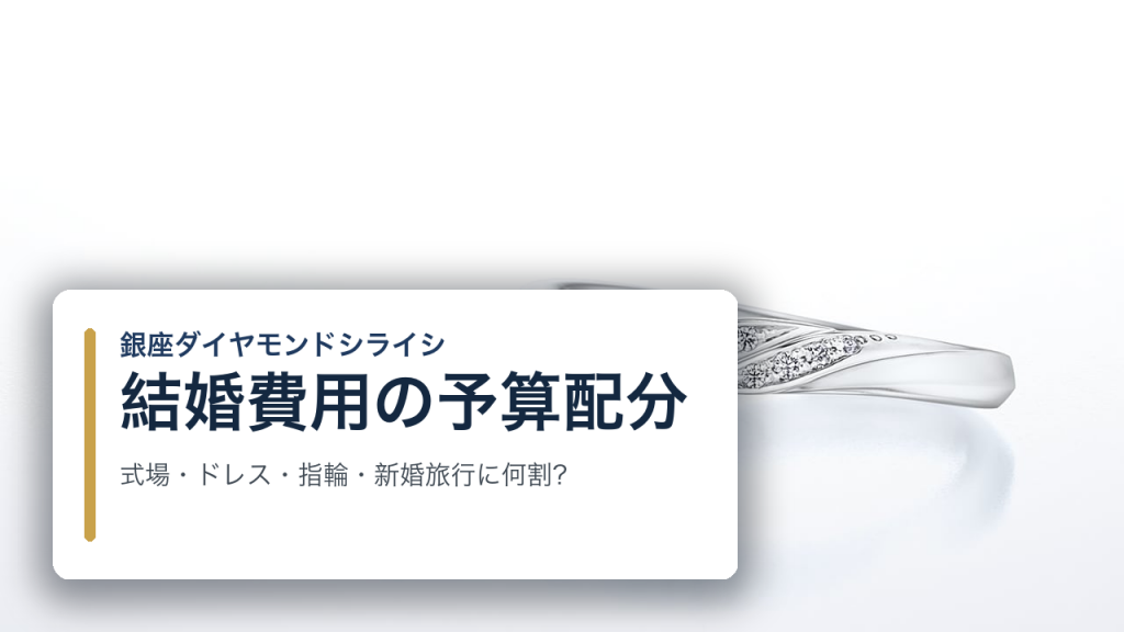 結婚費用の予算配分｜式場・ドレス・指輪・新婚旅行に何割かける？指輪の考え方